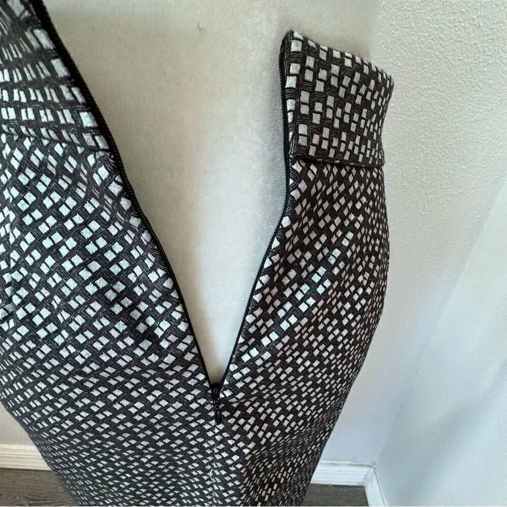 Coldwater Creek Skirt Dressy Black White Geometric A Line SZ 10 NWT